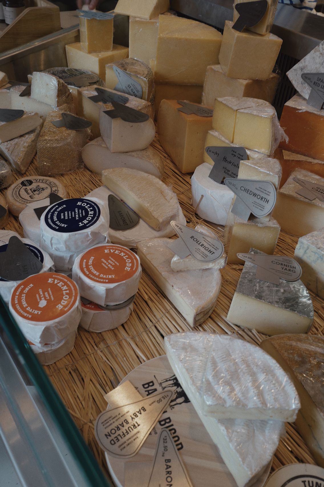 Artisanal cheese board with assorted wedges and accompaniments